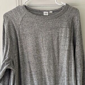 GAP Heather Gray Sweatshirt Like Long Sleeve Shirt Dress Sz M EUC